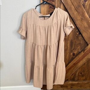 Roolee Beige Textured Dress